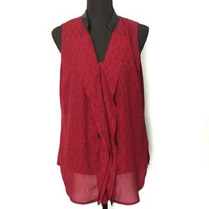 Worthington• Ruffle Faux Leather Top